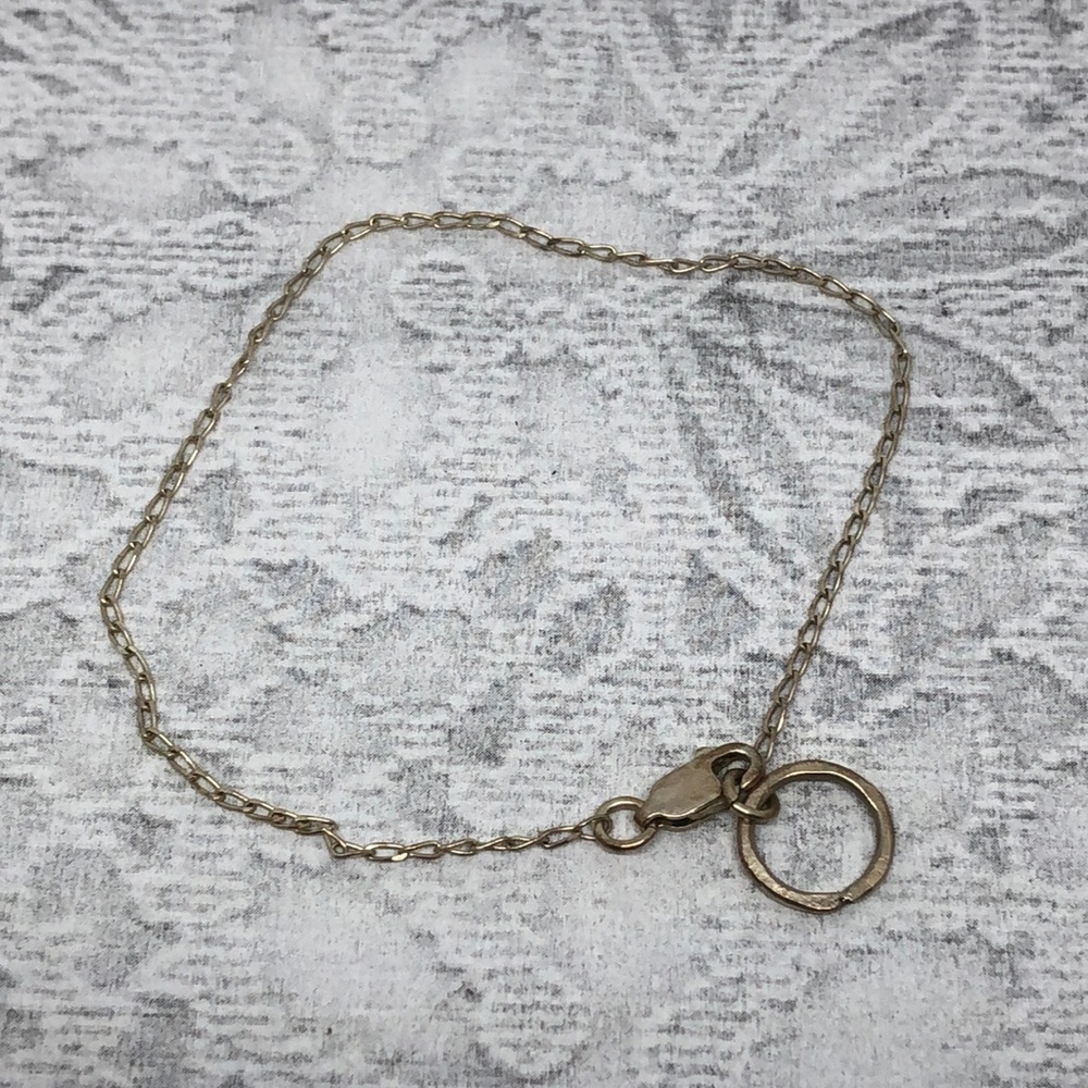 Vintage solid sterling silver 925 dainty chain bracelet great for the charm